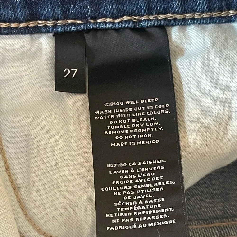 J Brand Rosalie Button Fly Denim Mini Skirt Sz 27 Blue Jean Raw Edge Distressed
